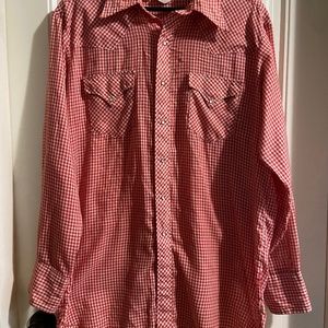 Vintage Gingham Lee Western Shirt with Pearl Snap Buttons